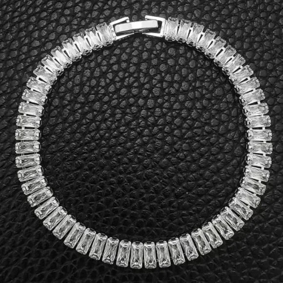 NEW ‘7’ 925 STERLING SILVER DIAMOND BRACELET, NICE BRACELET, CUTE BRACELET - Picture 1 of 6